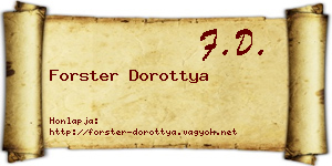 Forster Dorottya névjegykártya